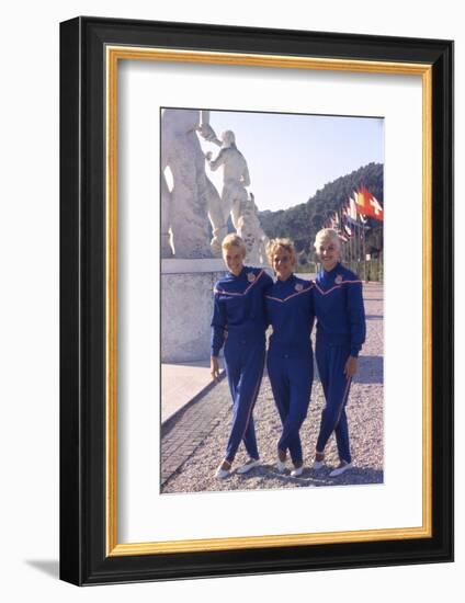 Usa Gymnasts Sharon Richardson, Doris Fuchs, and Muriel Davis-Grossfeld, 1960 Rome Olympic Games-George Silk-Framed Photographic Print