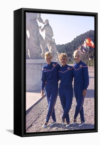 Usa Gymnasts Sharon Richardson, Doris Fuchs, and Muriel Davis-Grossfeld, 1960 Rome Olympic Games-George Silk-Framed Premier Image Canvas