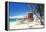 USA, Hawaii Islands, Maui, Baldwin Beach, lifeguard's cabin on stilts on sand beach-null-Framed Premier Image Canvas