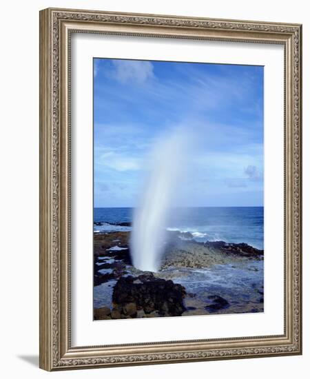 USA, Hawaii, Kauai. a Blowhole Spouts Seawater-Jaynes Gallery-Framed Photographic Print