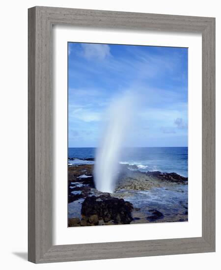 USA, Hawaii, Kauai. a Blowhole Spouts Seawater-Jaynes Gallery-Framed Photographic Print
