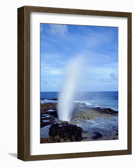 USA, Hawaii, Kauai. a Blowhole Spouts Seawater-Jaynes Gallery-Framed Photographic Print