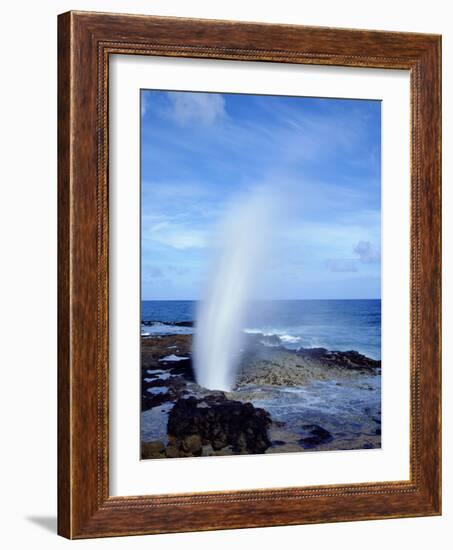 USA, Hawaii, Kauai. a Blowhole Spouts Seawater-Jaynes Gallery-Framed Photographic Print