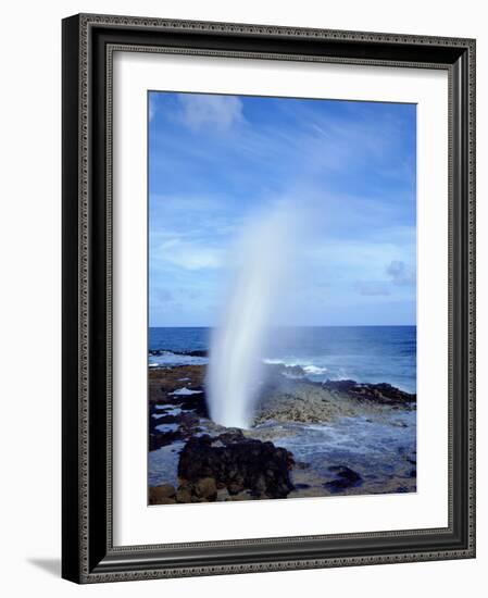 USA, Hawaii, Kauai. a Blowhole Spouts Seawater-Jaynes Gallery-Framed Photographic Print