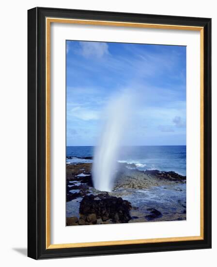 USA, Hawaii, Kauai. a Blowhole Spouts Seawater-Jaynes Gallery-Framed Photographic Print