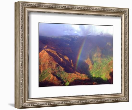 USA, Hawaii, Kauai. a Rainbow over Waimea Canyon-Jaynes Gallery-Framed Photographic Print