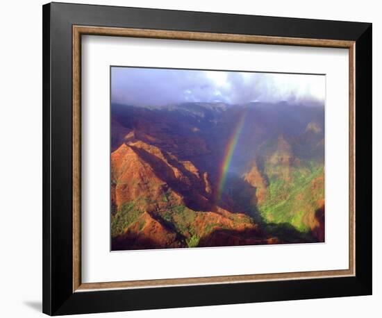 USA, Hawaii, Kauai. a Rainbow over Waimea Canyon-Jaynes Gallery-Framed Photographic Print