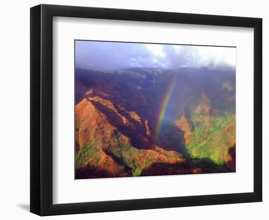 USA, Hawaii, Kauai. a Rainbow over Waimea Canyon-Jaynes Gallery-Framed Photographic Print