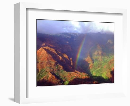 USA, Hawaii, Kauai. a Rainbow over Waimea Canyon-Jaynes Gallery-Framed Photographic Print