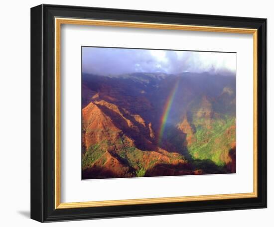 USA, Hawaii, Kauai. a Rainbow over Waimea Canyon-Jaynes Gallery-Framed Photographic Print
