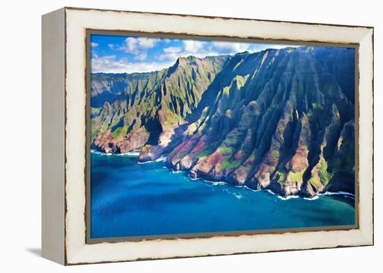 USA, Hawaii, Kauai, Aerial of the Coastline-Terry Eggers-Framed Premier Image Canvas