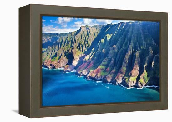 USA, Hawaii, Kauai, Aerial of the Coastline-Terry Eggers-Framed Premier Image Canvas