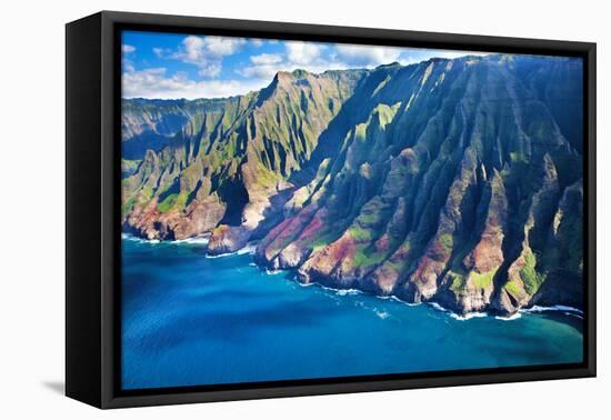 USA, Hawaii, Kauai, Aerial of the Coastline-Terry Eggers-Framed Premier Image Canvas