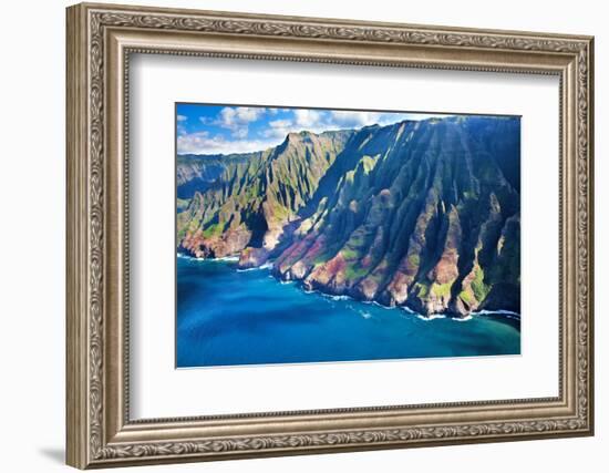 USA, Hawaii, Kauai, Aerial of the Coastline-Terry Eggers-Framed Photographic Print