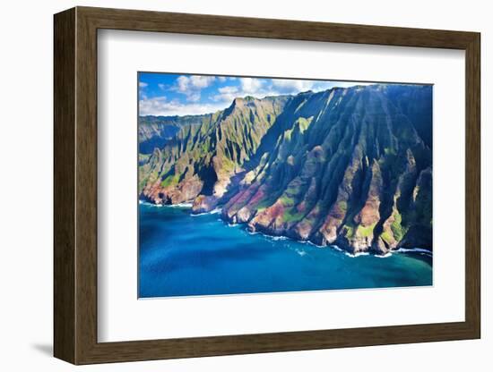 USA, Hawaii, Kauai, Aerial of the Coastline-Terry Eggers-Framed Photographic Print