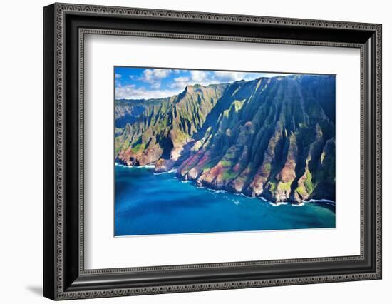USA, Hawaii, Kauai, Aerial of the Coastline-Terry Eggers-Framed Photographic Print