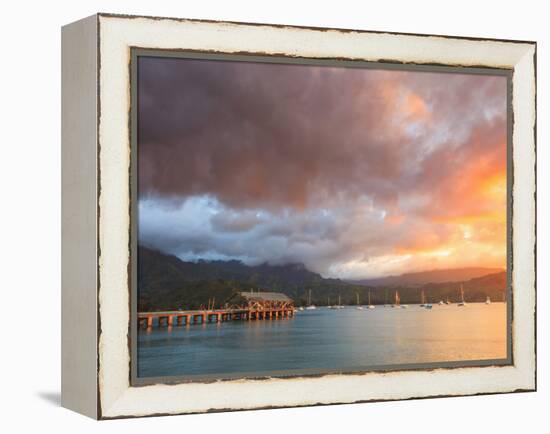 USA, Hawaii, Kauai, Hanalei Bay and Pier-Michele Falzone-Framed Premier Image Canvas