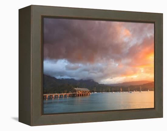 USA, Hawaii, Kauai, Hanalei Bay and Pier-Michele Falzone-Framed Premier Image Canvas