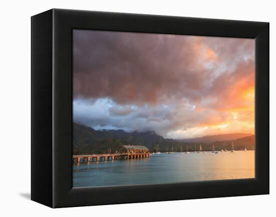 USA, Hawaii, Kauai, Hanalei Bay and Pier-Michele Falzone-Framed Premier Image Canvas