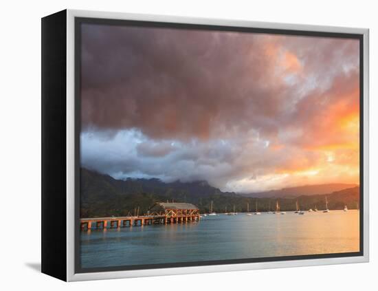 USA, Hawaii, Kauai, Hanalei Bay and Pier-Michele Falzone-Framed Premier Image Canvas