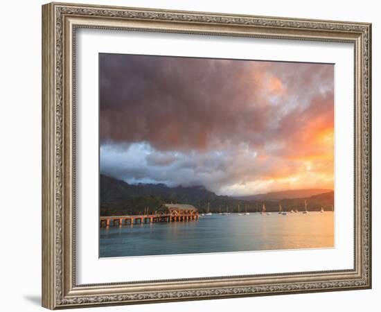 USA, Hawaii, Kauai, Hanalei Bay and Pier-Michele Falzone-Framed Photographic Print