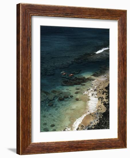 USA, Hawaii, Kauai, Kayakers Along the Na Pali Coast-Christopher Talbot Frank-Framed Photographic Print