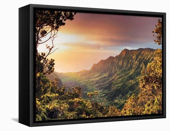 USA, Hawaii, Kauai, Kokee State Park, Kalalau Valley-Michele Falzone-Framed Premier Image Canvas