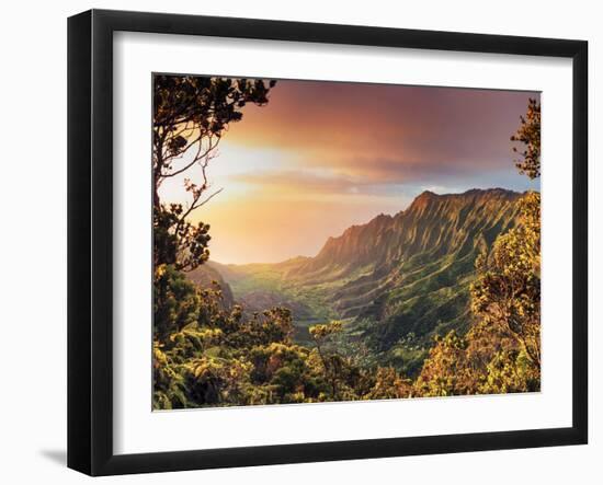 USA, Hawaii, Kauai, Kokee State Park, Kalalau Valley-Michele Falzone-Framed Photographic Print