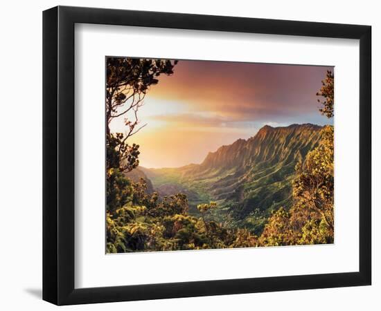 USA, Hawaii, Kauai, Kokee State Park, Kalalau Valley-Michele Falzone-Framed Photographic Print