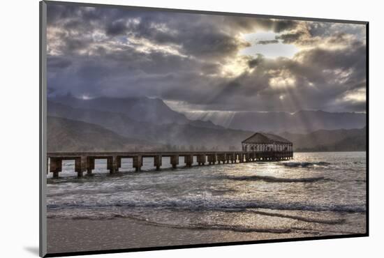 USA, Hawaii, Maui, Hanalei, Hanalei Pier at Sunset-Terry Eggers-Mounted Photographic Print