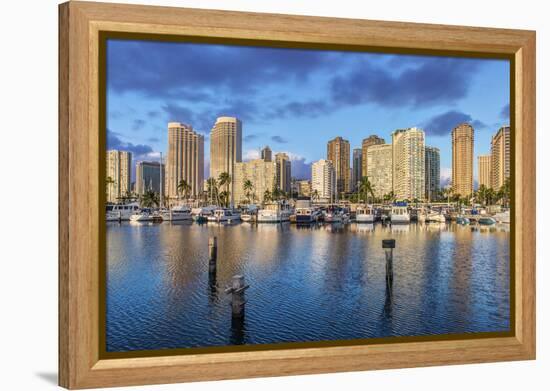 USA, Hawaii, Oahu, Honolulu, Ala Moana Marina-Rob Tilley-Framed Premier Image Canvas