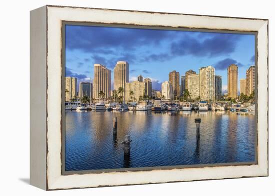 USA, Hawaii, Oahu, Honolulu, Ala Moana Marina-Rob Tilley-Framed Premier Image Canvas