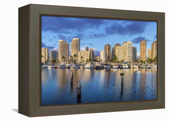 USA, Hawaii, Oahu, Honolulu, Ala Moana Marina-Rob Tilley-Framed Premier Image Canvas