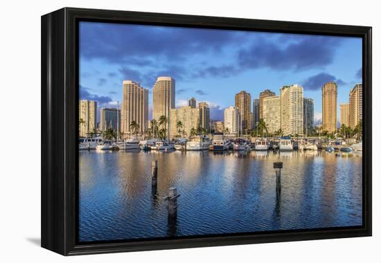 USA, Hawaii, Oahu, Honolulu, Ala Moana Marina-Rob Tilley-Framed Premier Image Canvas