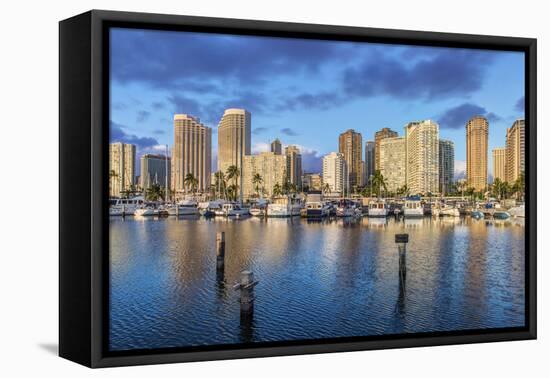USA, Hawaii, Oahu, Honolulu, Ala Moana Marina-Rob Tilley-Framed Premier Image Canvas