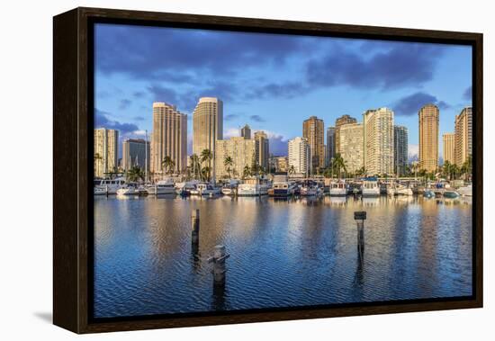 USA, Hawaii, Oahu, Honolulu, Ala Moana Marina-Rob Tilley-Framed Premier Image Canvas