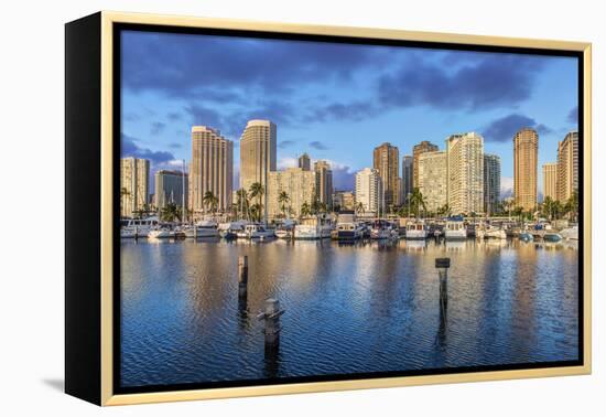 USA, Hawaii, Oahu, Honolulu, Ala Moana Marina-Rob Tilley-Framed Premier Image Canvas