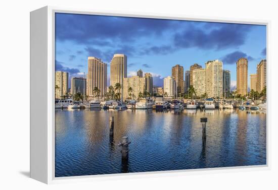 USA, Hawaii, Oahu, Honolulu, Ala Moana Marina-Rob Tilley-Framed Premier Image Canvas