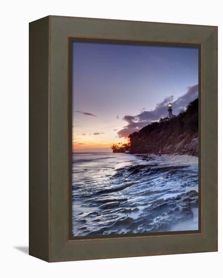 USA, Hawaii, Oahu, Honolulu, Diamond Head Lighthouse-Michele Falzone-Framed Premier Image Canvas