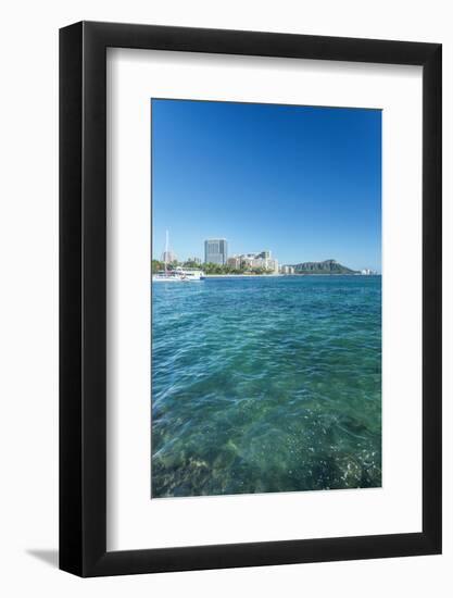 USA, Hawaii, Oahu, Honolulu, Waikiki and Diamond Head-Rob Tilley-Framed Photographic Print