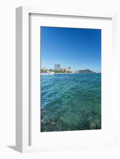 USA, Hawaii, Oahu, Honolulu, Waikiki and Diamond Head-Rob Tilley-Framed Photographic Print