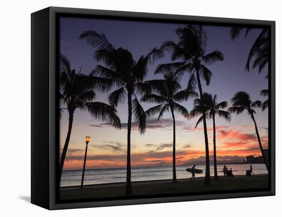 USA, Hawaii, Oahu, Honolulu, Waikiki Beach, Kapiolani Park-Michele Falzone-Framed Premier Image Canvas