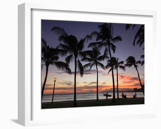 USA, Hawaii, Oahu, Honolulu, Waikiki Beach, Kapiolani Park-Michele Falzone-Framed Photographic Print