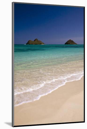 USA, Hawaii, Oahu, Lanikai Twin Mokulua Islands with Blue Water-Terry Eggers-Mounted Photographic Print
