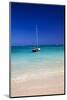 USA, Hawaii, Oahu, Sail Boat at Anchor in Blue Water with Swimmer-Terry Eggers-Mounted Photographic Print