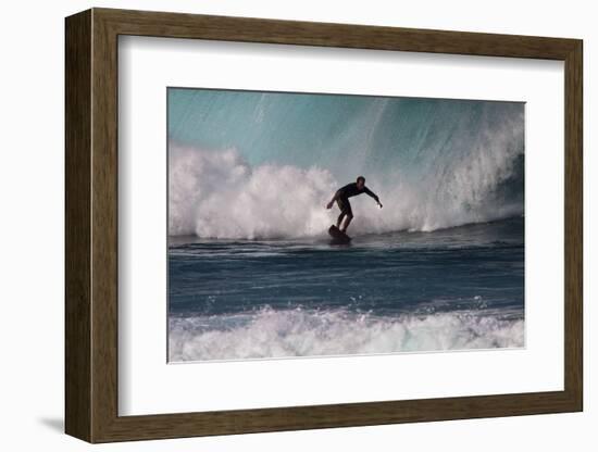 USA, Hawaii, Oahu, Surfers in Action at the Pipeline-Terry Eggers-Framed Photographic Print