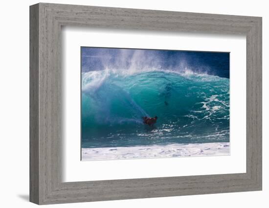 USA, Hawaii, Oahu, Surfers in Action at the Pipeline-Terry Eggers-Framed Photographic Print