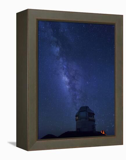 USA, Hawaii, the Big Island, Mauna Kea Observatory (4200m), Gemini Northern Telescope and Milky Way-Michele Falzone-Framed Premier Image Canvas