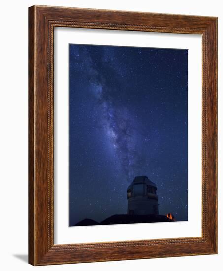 USA, Hawaii, the Big Island, Mauna Kea Observatory (4200m), Gemini Northern Telescope and Milky Way-Michele Falzone-Framed Photographic Print