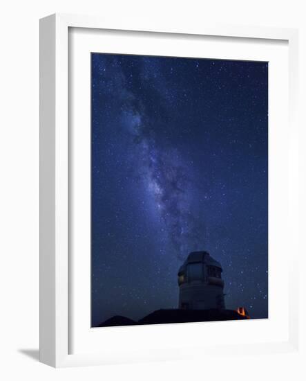 USA, Hawaii, the Big Island, Mauna Kea Observatory (4200m), Gemini Northern Telescope and Milky Way-Michele Falzone-Framed Photographic Print